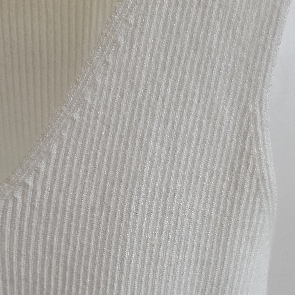 Women's White Ribbed Tank Top - Picture 4 of 4